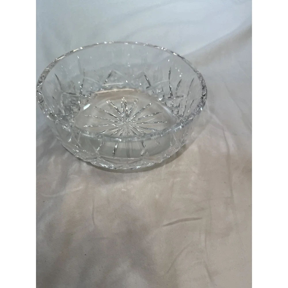 Block Crystal Cut Lead Handled‎ Small Decorative Basket